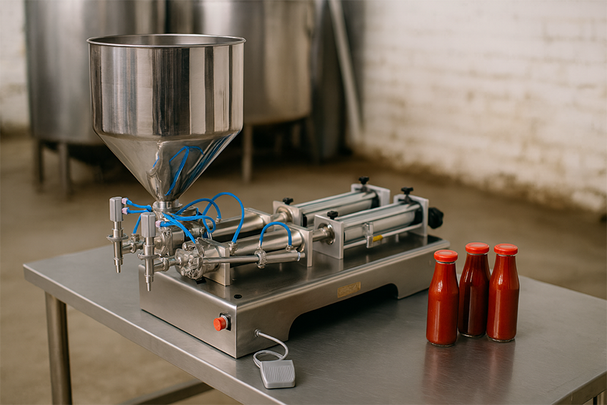 Nalewarka dwugłowicowa do gęstych płynów